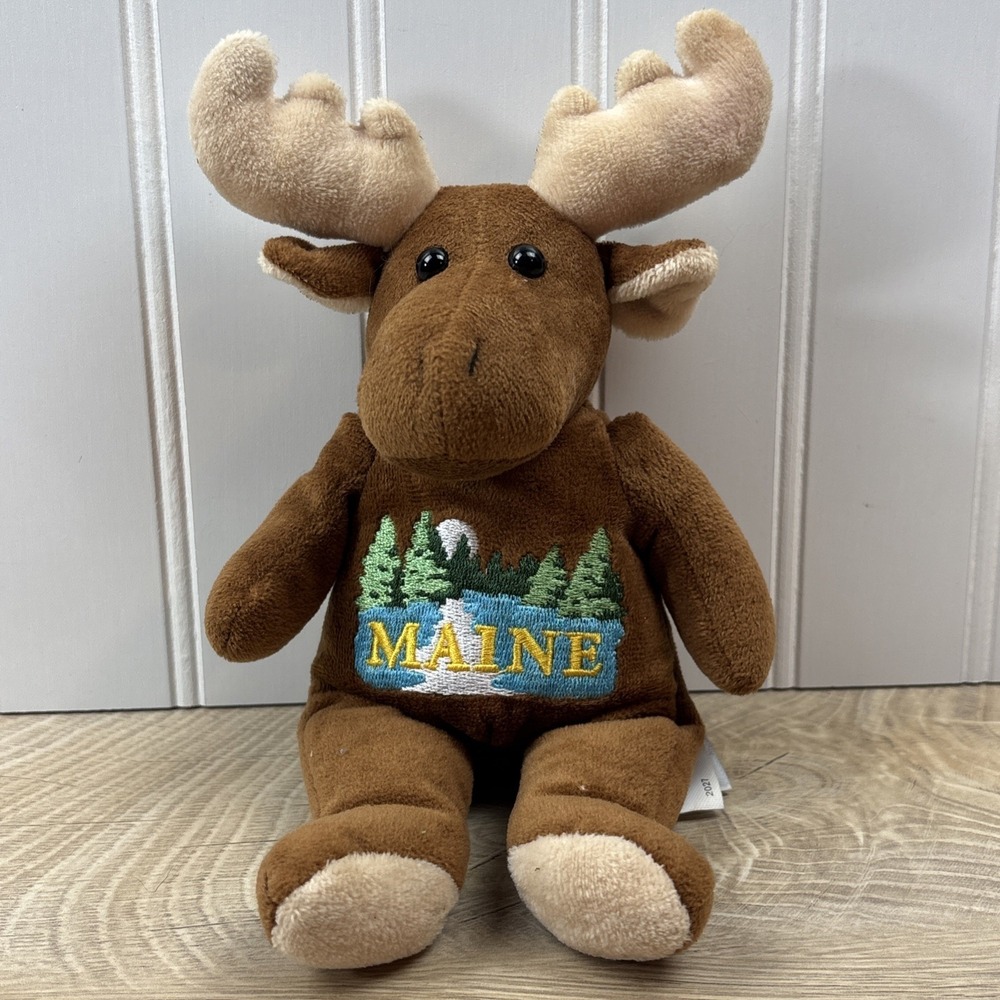 Mary Meyer Maine Moonlight Moose Plush Stuffed Animal Antlers Soft Toy Souvenir